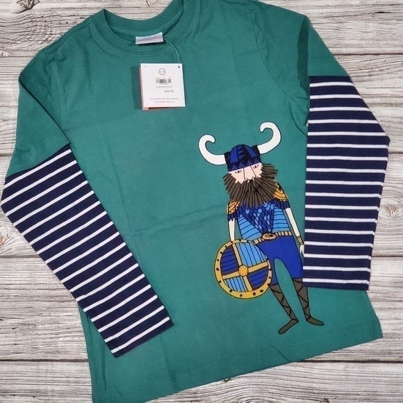 Hanna Andersson Viking Top Organic Cotton Long-Sleeve Top Size 8 (130 cm) - Picture 11 of 12